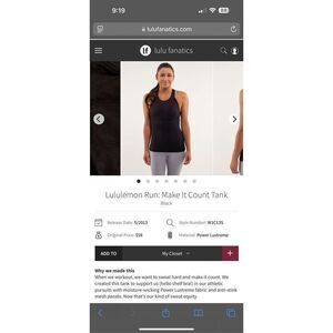 Lululemon Run: Make It Count Tank Black